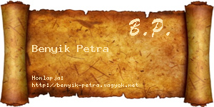 Benyik Petra névjegykártya